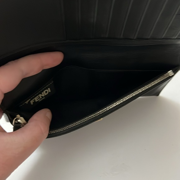 Fendi Beige/Black Leather Flap Continental Wallet - Picture 11 of 16